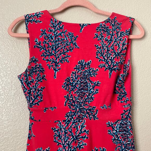 Lilly Pulitzer Dress Womens Size XS Pink Blue Mini Coral Reef Jersey Knit Beach - Picture 6 of 11